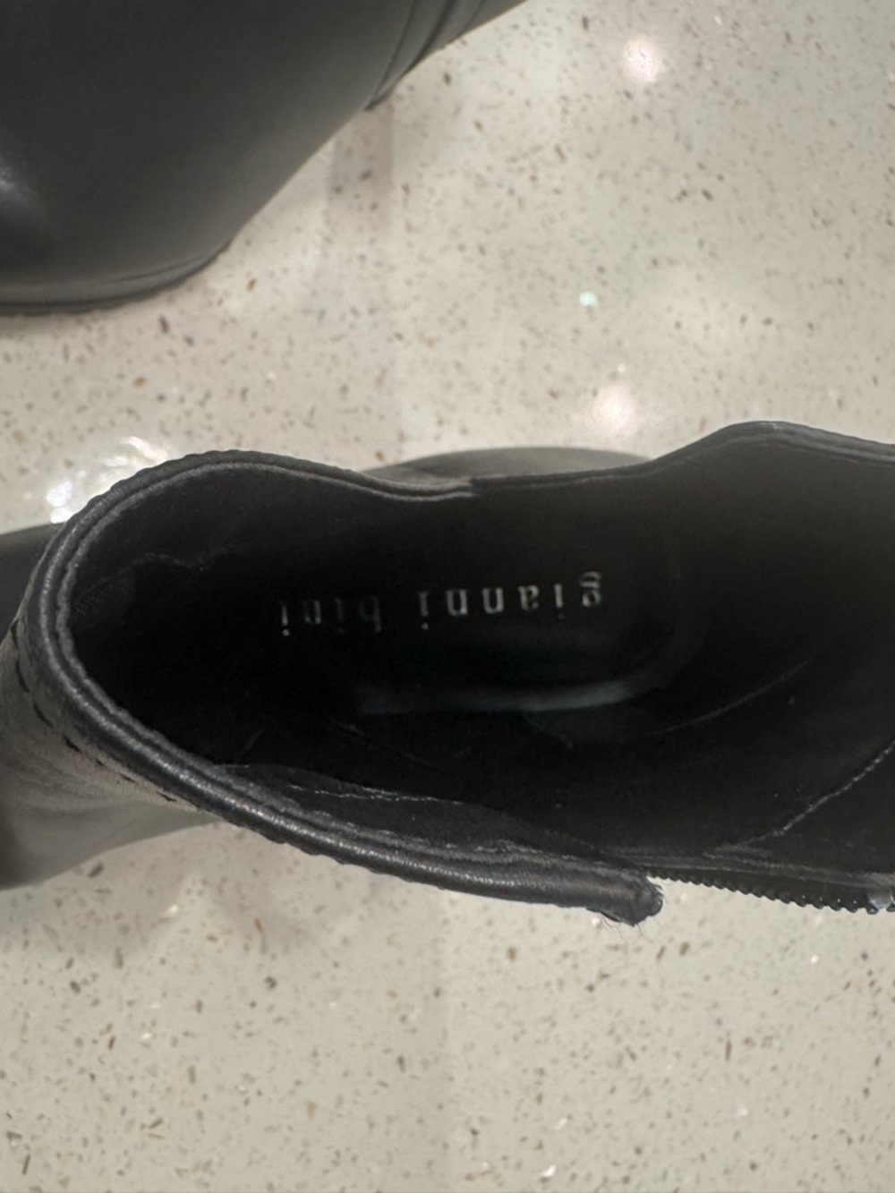 Gianni Bini Black Leather-Look High Heel Ankle Boot - Picture 10 of 10